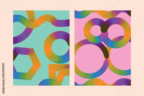 Infographics of multi color circles, Gradient Circle art color rings 3d illustration design.
Colorful pattern texture background.