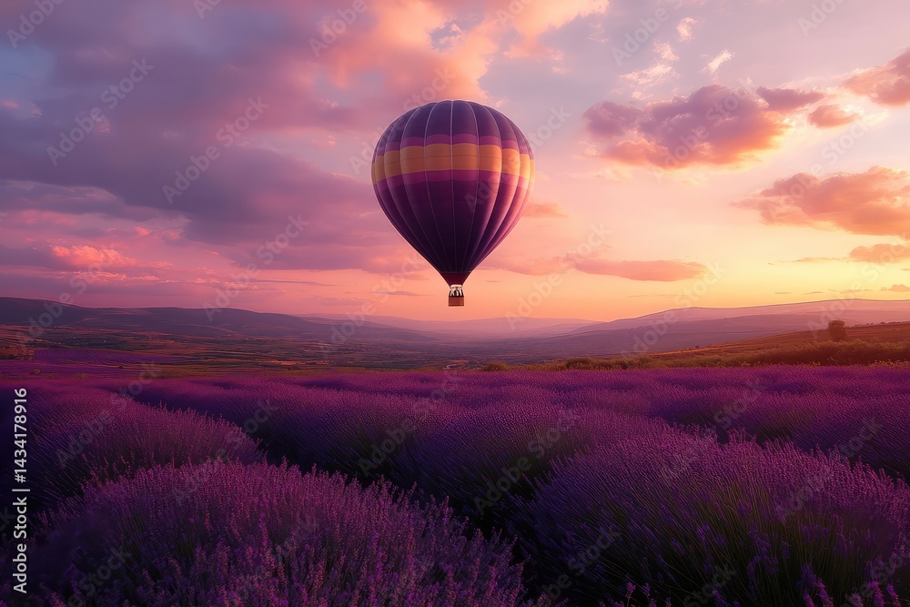 Obraz premium Lavender balloon. AI generated illustration.