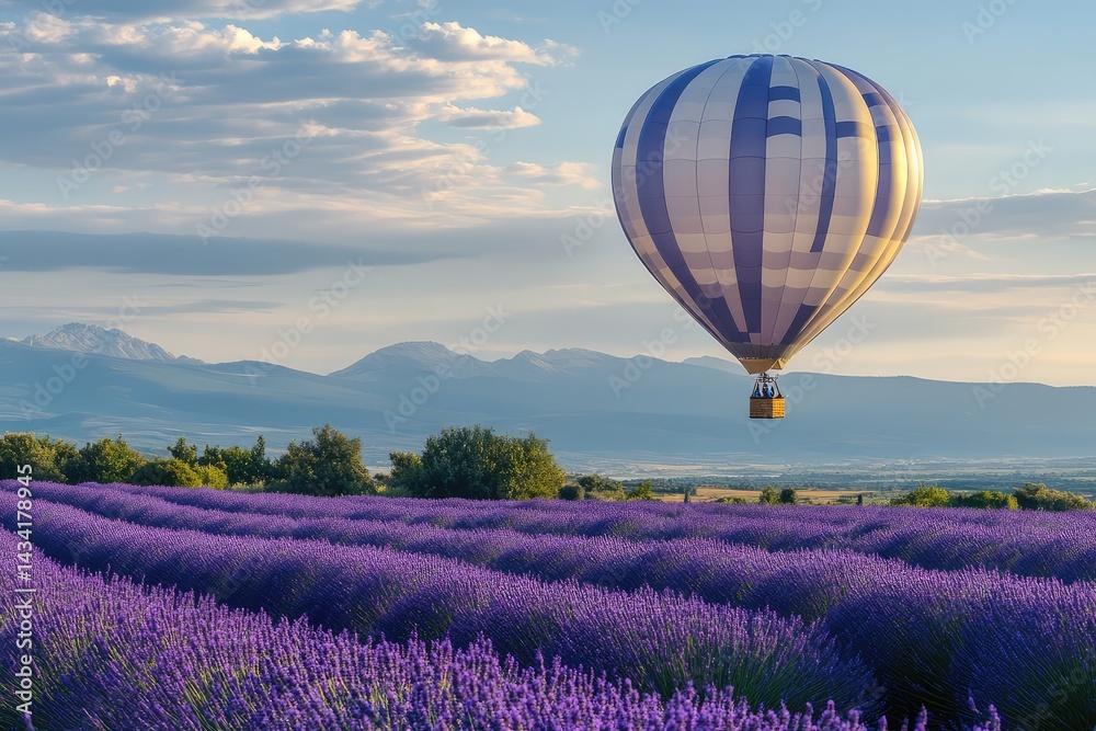 Obraz premium Lavender balloon. AI generated illustration.