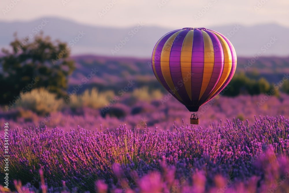 Fototapeta premium Lavender balloon. AI generated illustration.