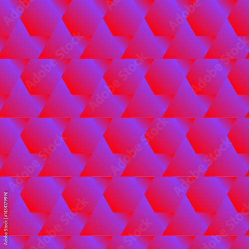 Seamless Abstract Geometric Pattern with Vibrant  Gradient Triangles