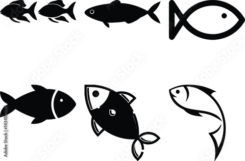 Fish Bundel simple icon. Vector ICON all icon Viktor	