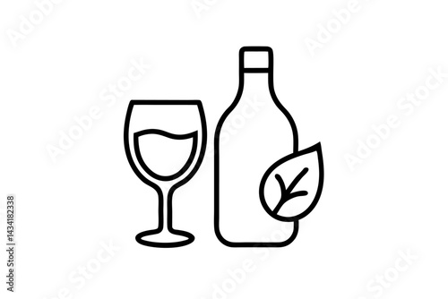 wine bottle and glass