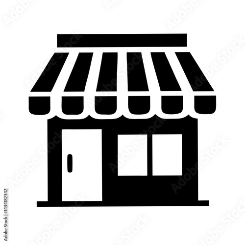 Retail shop, store, and market icon vector sign perfect for e-commerce, storefront branding, business apps, and commercial design. Clean, minimal, and scalable graphic element.