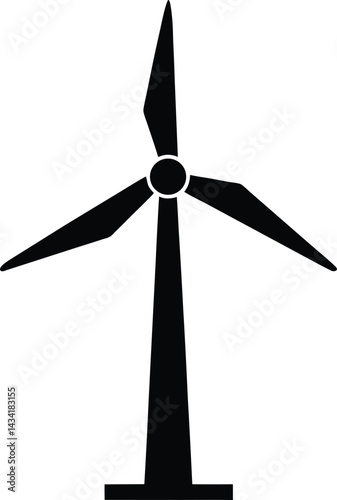 wind turbine isolated on black