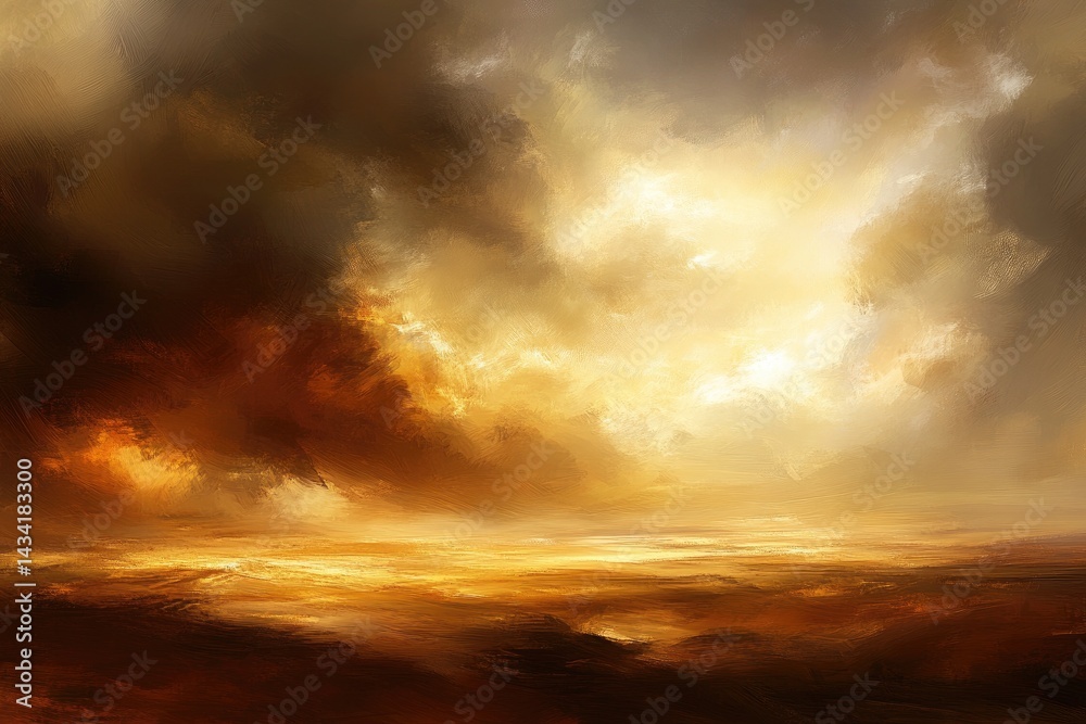 Fototapeta premium Dramatic Sky Over Golden Plains