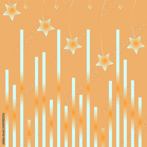 Abstract Background with Gradient Stars and Vertical Bars
