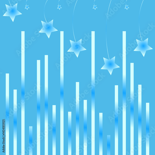 Abstract Background with Gradient Stars and Vertical Bars