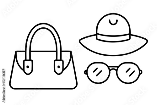 Vector illustration set of shopping bags with security padlock icon design