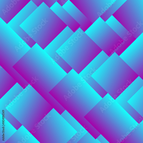 Seamless Abstract Geometric Pattern with Vibrant Gradient Squares