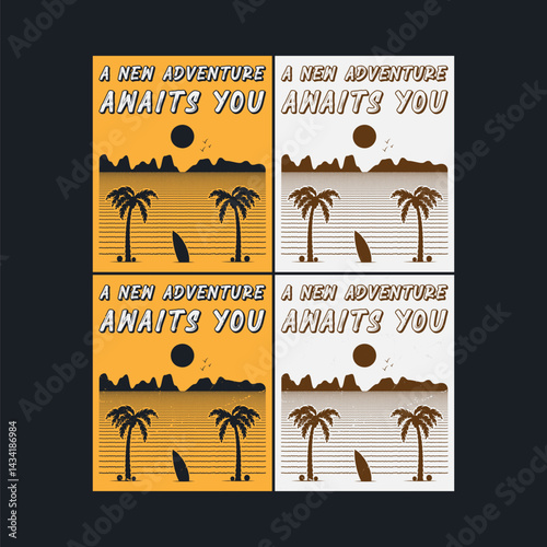 Summer time, summer vacation poster design