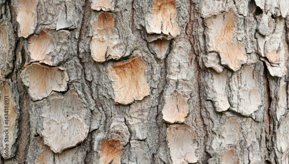 Obraz premium Peeling bark texture, close-up, outdoors, blurred background, nature design