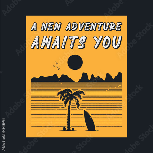 Summer time, summer vacation poster design