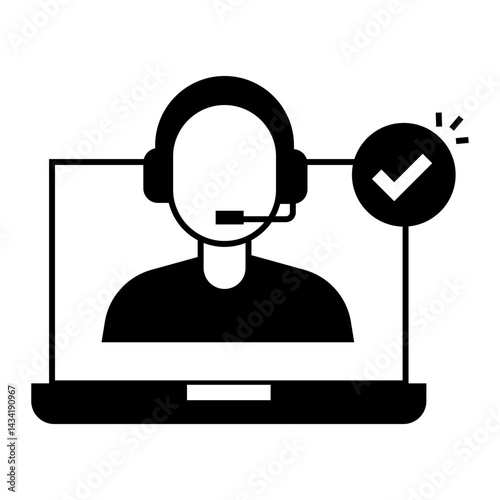 Maintenance Technician Support. Person with gear and tools icon for hardware or software support tasks