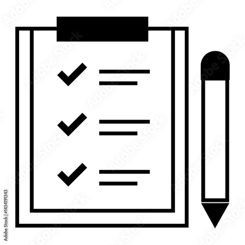 Checklist with Pencil. Marked checklist document and pencil representing completed tasks or support tracking