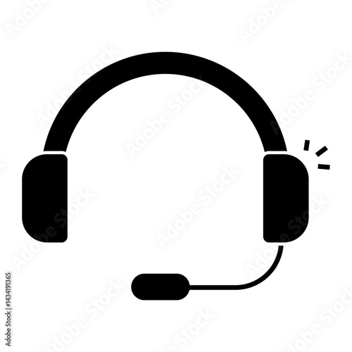 Support Headset. Simple headset icon representing voice or audio-based customer assistance