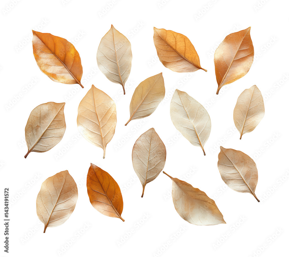 Obraz premium Falling leaves display autumn nature scene decorative isolated on transparent background