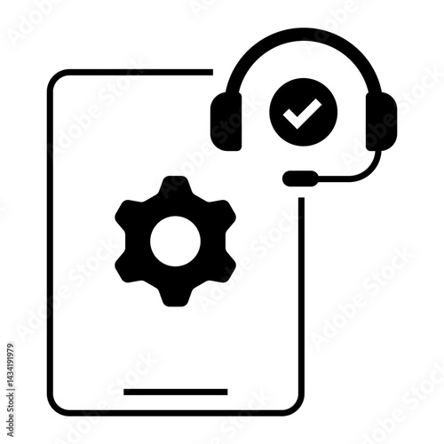 Document Support Verified. Support document with gear and headset icon marked as approved