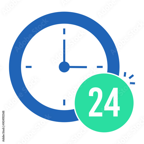 24 7 Service Availability. Clock with 24 tag symbolizing round-the-clock customer service access Round-the-Clock, Always-On, Continuous Access