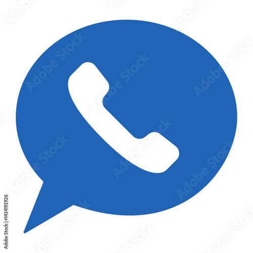 Voice Call Assistance. Phone icon inside speech bubble representing customer support via voice call