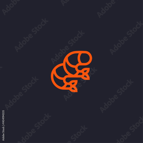 Shrimp icon flat vector design