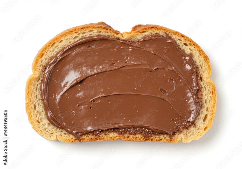Bread slice with chocolate spread isolated on white background Bread slice with chocolate spread isolated on white background