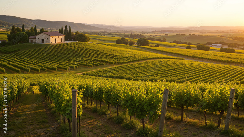 Fototapeta premium The image shows a vineyard in Tuscany