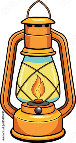High-Definition Vintage Oil Lantern Vector Illustration – Retro Kerosene Lamp Clipart for Timeless Antique Decor & Nostalgic Design Projects