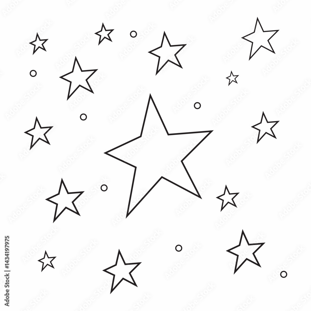 Hand drawn stars clipart, Hand drawn star illustrations, Hand drawn stars PNG, Sketch-style star graphics, Doodle stars collection, design elements, badges, stickers, geometric figures  