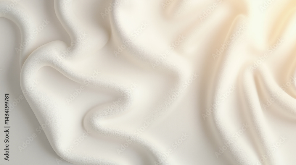 The image shows a close up of a white fabric with a smooth texture The image shows a close up of a white fabric with a smooth texture