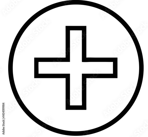 Bold plus icon in circle