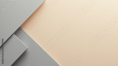 The image shows a beige and grey abstract background with a diagonal pattern