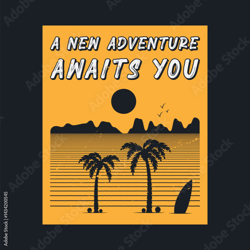 Summer time, summer vacation poster design