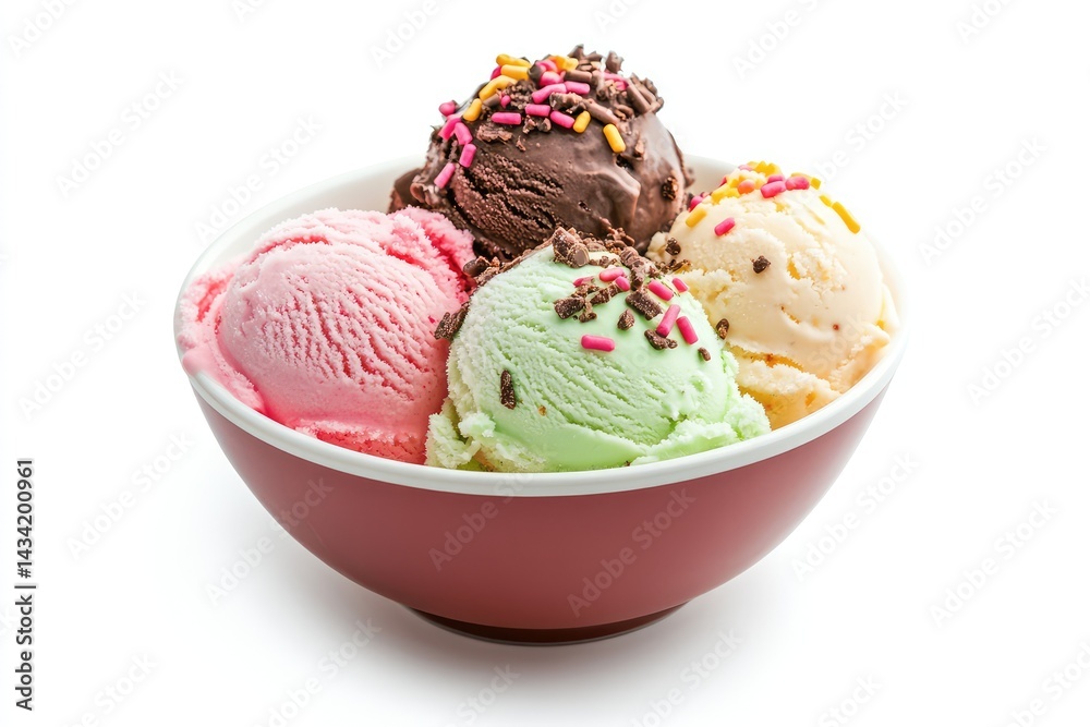 Mix ice cream in a bowl. AI generated illustration. Mix ice cream in a bowl. AI generated illustration.