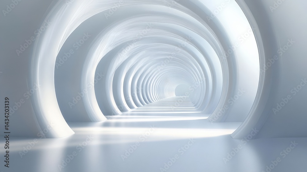 Abstract White Tunnel of Modern Architecture Abstract White Tunnel of Modern Architecture
