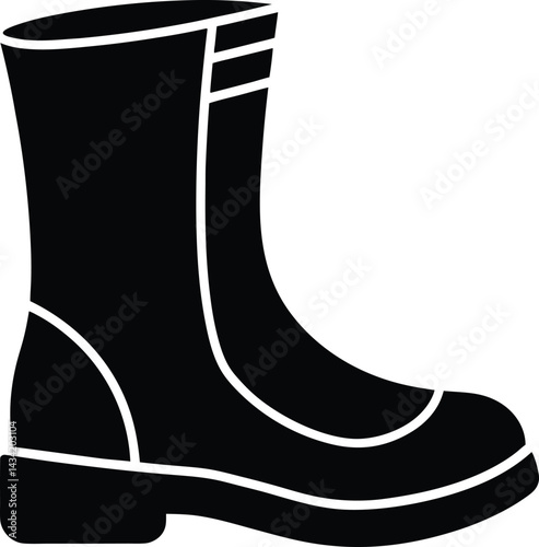 pair of black rubber boots