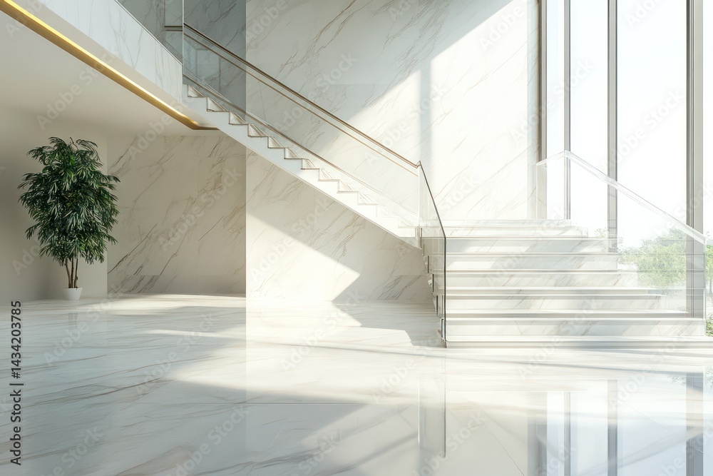 Obraz premium Modern minimalist interior lobby