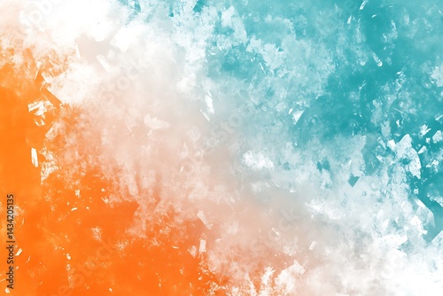Colorful smoke explosion with orange and teal hues, creating a dramatic effect