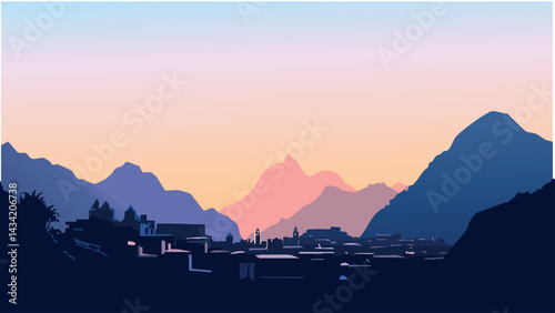 Peru Skyline at Sunset.eps