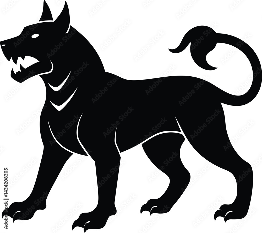 Obraz premium black and white dog vector