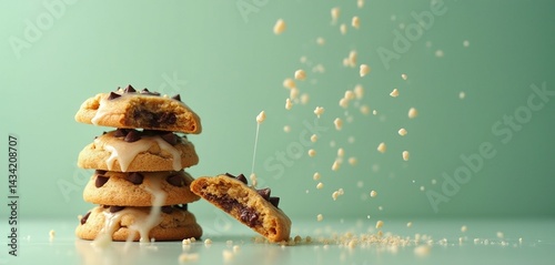 Glazed burnt-end chocolate chip cookies with molten center