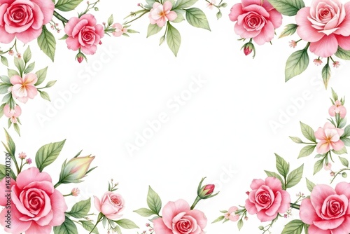 Wallpaper Mural Delicate watercolor roses & leaves, repeating pattern, art, beauty, botanical Torontodigital.ca