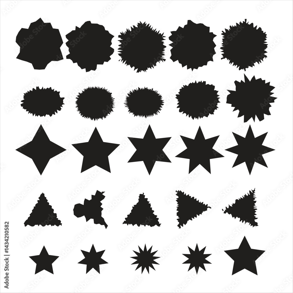 Abstract Black Shape Collection – Stars, Bursts, and Blobs Abstract Black Shape Collection – Stars, Bursts, and Blobs