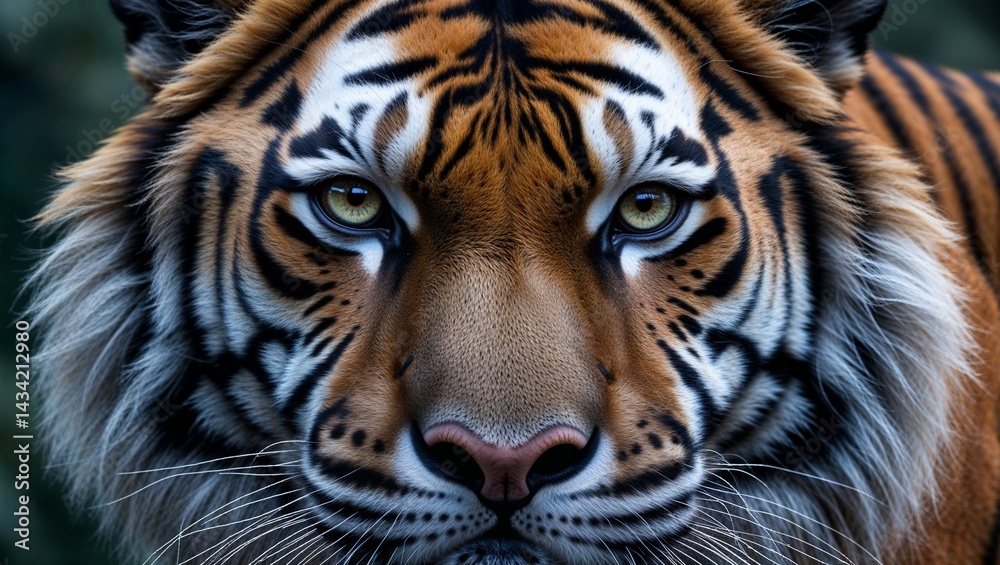 Fototapeta premium Regal Tiger Expression in Ultra-Detailed Face and Fur Shot