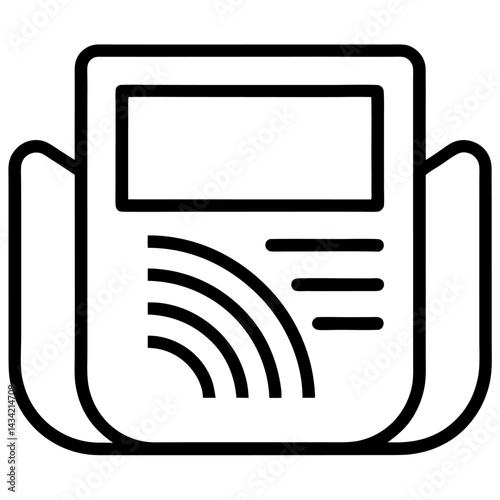 Mobile phone icon vector illustrates modern cellular technology for communication
