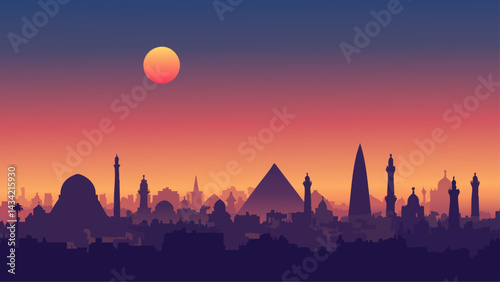 Egypt Travel Poster Style Illustration