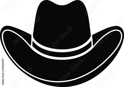 black cowboy hat icon vector illustration