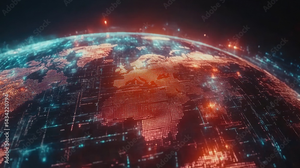 Creative Network World Hologram Digital Background Creative Network World Hologram Digital Background