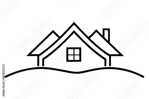 A vector illustration presents a simple white house icon, a symbol of home and residential property, isolated against a clean white backdrop