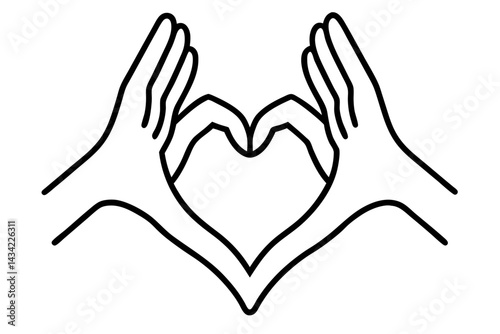 Hands hold a red heart, a vector symbol of love and care for health on Valentine's Day